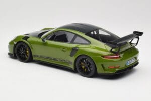Porsche 911 991.2 GT3 RS Weissach Package Lizard Green Wording & Czarne Magnezowe Felgi Minichamps 1:18 155068232 Metal — zdjęcie 5 z 6