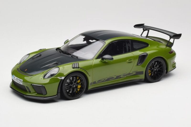 Porsche 911 991.2 GT3 RS Weissach Package Lizard Green Wording & Czarne Magnezowe Felgi Minichamps 1:18 155068232 Metal