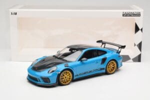 Porsche 911 991.2 GT3 RS Weissach Package Shark Blue Wording Złote Magnezowe Felgi Minichamps 1:18 153068237 Metal — zdjęcie 6 z 6