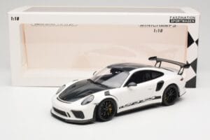 Porsche 911 991.2 GT3 RS Weissach Package Biały Wording Czarne Magnezowe Felgi Minichamps 1:18 153068225 Metal — zdjęcie 6 z 6