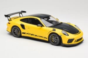 Porsche 911 991.2 GT3 RS Żółty Weissach Package Platinum Wheels Minichamps 1:18 155068221 Metal — zdjęcie 4 z 6