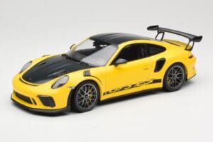 Porsche 911 991.2 GT3 RS Żółty Weissach Package Platinum Wheels Minichamps 1:18 155068221 Metal