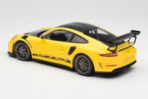Porsche 911 991.2 GT3 RS Żółty Weissach Package Platinum Wheels Minichamps 1:18 155068221 Metal — zdjęcie 5 z 6