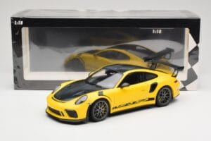 Porsche 911 991.2 GT3 RS Żółty Weissach Package Platinum Wheels Minichamps 1:18 155068221 Metal — zdjęcie 6 z 6