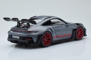 Porsche 911 992 GT3 RS Arctic Szary Pyro Czerwony Norev 1:18 187350 Metal — zdjęcie 3 z 8