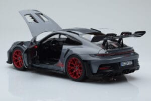Porsche 911 992 GT3 RS Arctic Szary Pyro Czerwony Norev 1:18 187350 Metal — zdjęcie 5 z 8