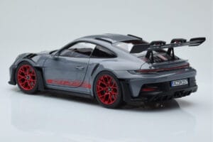 Porsche 911 992 GT3 RS Arctic Szary Pyro Czerwony Norev 1:18 187350 Metal — zdjęcie 7 z 8