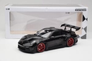 Porsche 911 992 GT3 RS Czarny & Czerwone Felgi & Czarny Decor Minichamps 1:18 153062240 Metal — zdjęcie 6 z 6
