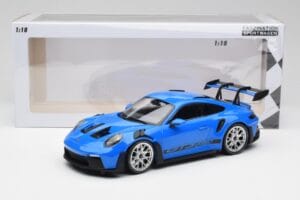 Porsche 911 992 GT3 RS Niebieski & Srebrne Felgi & Czarny Decor Minichamps 1:18 153062234 Metal — zdjęcie 6 z 6