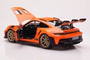 Porsche 911 992 GT3 RS Gulf Pomarańczowy Norev 1:18 187360 Metal — zdjęcie 5 z 8