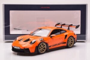 Porsche 911 992 GT3 RS Gulf Pomarańczowy Norev 1:18 187360 Metal — zdjęcie 8 z 8