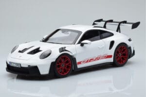 Porsche 911 992 GT3 RS Biały Pyro Czerwony Norev 1:18 187352 Metal