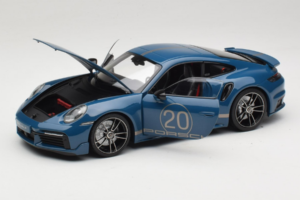 Porsche 911 992 Turbo S Coupe Sport Design Niebieski Minichamps 1:18 113069073 Metal — zdjęcie 2 z 8