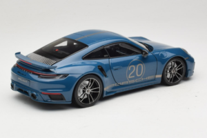 Porsche 911 992 Turbo S Coupe Sport Design Niebieski Minichamps 1:18 113069073 Metal — zdjęcie 3 z 8
