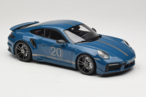 Porsche 911 992 Turbo S Coupe Sport Design Niebieski Minichamps 1:18 113069073 Metal — zdjęcie 6 z 8