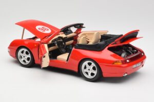 Porsche 911 993 Carrera Kabriolet Czerwony Bburago 1:18 3090 Metal — zdjęcie 5 z 8