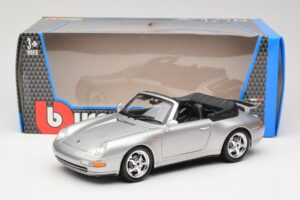 Porsche 911 993 Carrera Kabriolet Srebrny Bburago 1:18 18-12039 Metal — zdjęcie 8 z 8