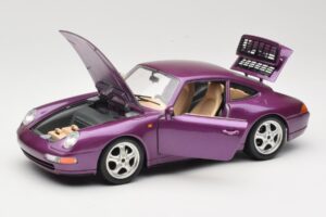 Porsche 911 993 Carrera Fioletowy Bburago 1:18 3060-M2 Metal — zdjęcie 2 z 8