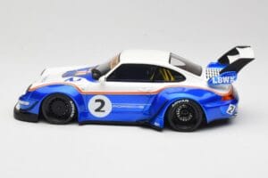 Porsche 911 993 RWB X Liberty Walk Biały Z Niebieskim GT Spirit 1:18 GT530 Żywica — zdjęcie 3 z 8