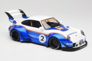 Porsche 911 993 RWB X Liberty Walk Biały Z Niebieskim GT Spirit 1:18 GT530 Żywica — zdjęcie 4 z 8