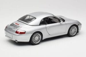 Porsche 911 996 Carrera Kabriolet Srebrny Hot Wheels 1:18 213595 Metal — zdjęcie 3 z 8