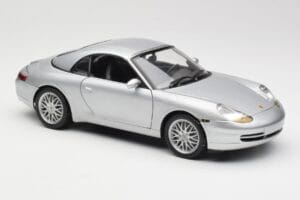 Porsche 911 996 Carrera Kabriolet Srebrny Hot Wheels 1:18 213595 Metal — zdjęcie 6 z 8