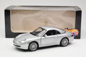 Porsche 911 996 Carrera Kabriolet Srebrny Hot Wheels 1:18 213595 Metal — zdjęcie 8 z 8