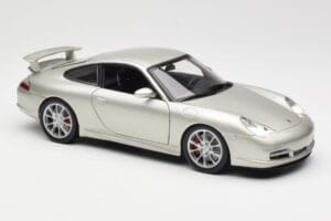 Porsche 911 996 GT3 Srebrny Hot Wheels 1:18 C2590 Metal — zdjęcie 6 z 8