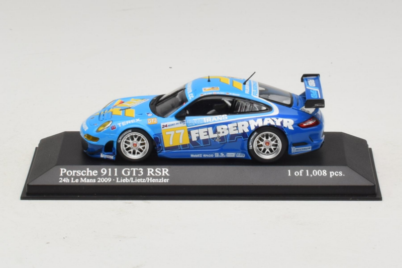 Porsche 911 GT3 R #77 M. Lieb / R. Lietz / W. Henzler 24 Hours of Le Mans 2009 Minichamps 1:43 400096977 Metal