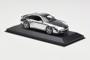 Porsche 911 997 Turbo Chrome Silver Minichamps 1:43 WAP02060816-R Metal — zdjęcie 3 z 5