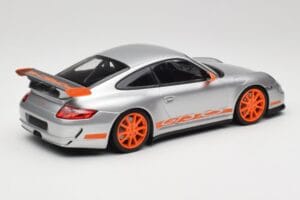 Porsche 911 997.1 GT3 RS Srebrny z Pomarańczowymi Felgami Minichamps 1:18 155062120 Metal — zdjęcie 2 z 6
