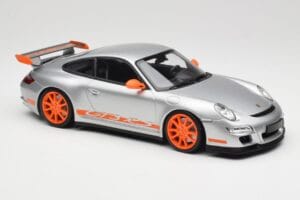 Porsche 911 997.1 GT3 RS Srebrny z Pomarańczowymi Felgami Minichamps 1:18 155062120 Metal — zdjęcie 4 z 6