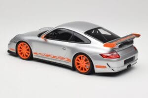 Porsche 911 997.1 GT3 RS Srebrny z Pomarańczowymi Felgami Minichamps 1:18 155062120 Metal — zdjęcie 5 z 6