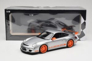 Porsche 911 997.1 GT3 RS Srebrny z Pomarańczowymi Felgami Minichamps 1:18 155062120 Metal — zdjęcie 6 z 6