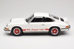 Porsche 911 Carrera RS 2.7 Grand Prix White With Red Norev 1:12 127514 Metal — zdjęcie 3 z 6