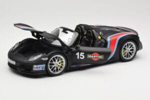 Porsche 918 Spyder Weissach Package Matt Black With Martini Stripes Minichamps 1:18 110062445 Metal — zdjęcie 2 z 8
