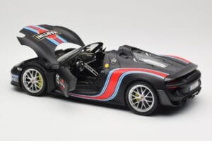 Porsche 918 Spyder Weissach Package Matt Black With Martini Stripes Minichamps 1:18 110062445 Metal — zdjęcie 5 z 8