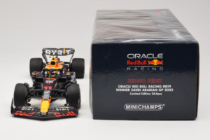 Red Bull RB19 #11 S. Perez Oracle Red Bull Racing Saudi Arabian Grand Prix Winner 2023 Minichamps 1:18 110230111 Żywica — zdjęcie 6 z 6