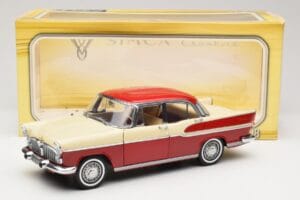 Simca Chambord Czerwony & Kość Słoniowa Norev 1:18 185721 Metal — zdjęcie 8 z 8