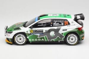 Skoda Fabia Rally2 #24 N. Gryazin / K. Aleksandrov Rally Monte Carlo 2023 IXO 1:18 18RMC155B Metal — zdjęcie 3 z 6