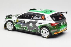 Skoda Fabia Rally2 #24 N. Gryazin / K. Aleksandrov Rally Monte Carlo 2023 IXO 1:18 18RMC155B Metal — zdjęcie 5 z 6