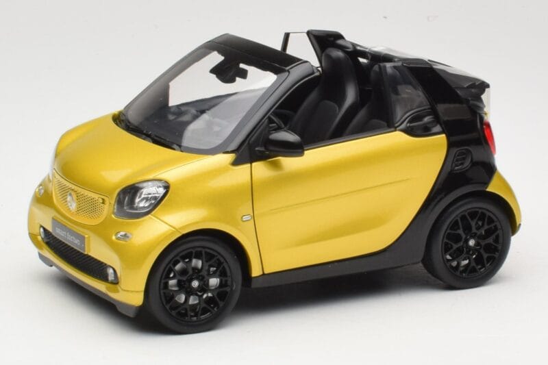 Smart Fortwo 453 Kabriolet Czarny I Żółty Norev 1:18 B66960289 Metal