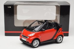 Smart Fortwo W451 Kabrio Czerwony Czarny Minichamps 1:18 150036333 Metal — zdjęcie 8 z 8