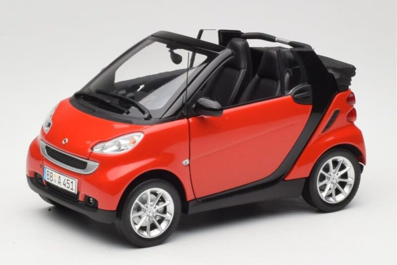 Smart Fortwo W451 Kabrio Czerwony Czarny Minichamps 1:18 150036333 Metal