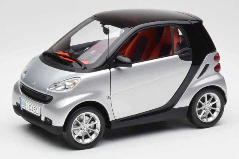 Smart Fortwo Coupe W451 Srebrny & Czarny Minichamps 1:18 Q0022528V001C75Q00 Metal