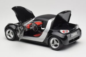 Smart Roadster Czarny Bburago 1:18 34099-M1 Metal — zdjęcie 5 z 8