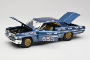 Pontiac Catalina Super Duty Super Stock #655 Niebieski 1962 Auto World 1:18 AW201/06 Metal — zdjęcie 2 z 8