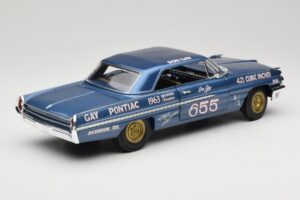 Pontiac Catalina Super Duty Super Stock #655 Niebieski 1962 Auto World 1:18 AW201/06 Metal — zdjęcie 3 z 8