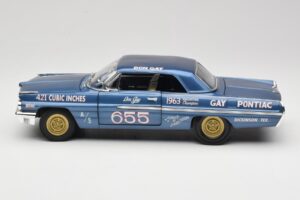 Pontiac Catalina Super Duty Super Stock #655 Niebieski 1962 Auto World 1:18 AW201/06 Metal — zdjęcie 4 z 8