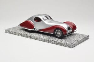 Talbot-Lago T150 C-SS Coupe Srebrny Czerwony Minichamps 1:18 107117121 Żywica — zdjęcie 4 z 6